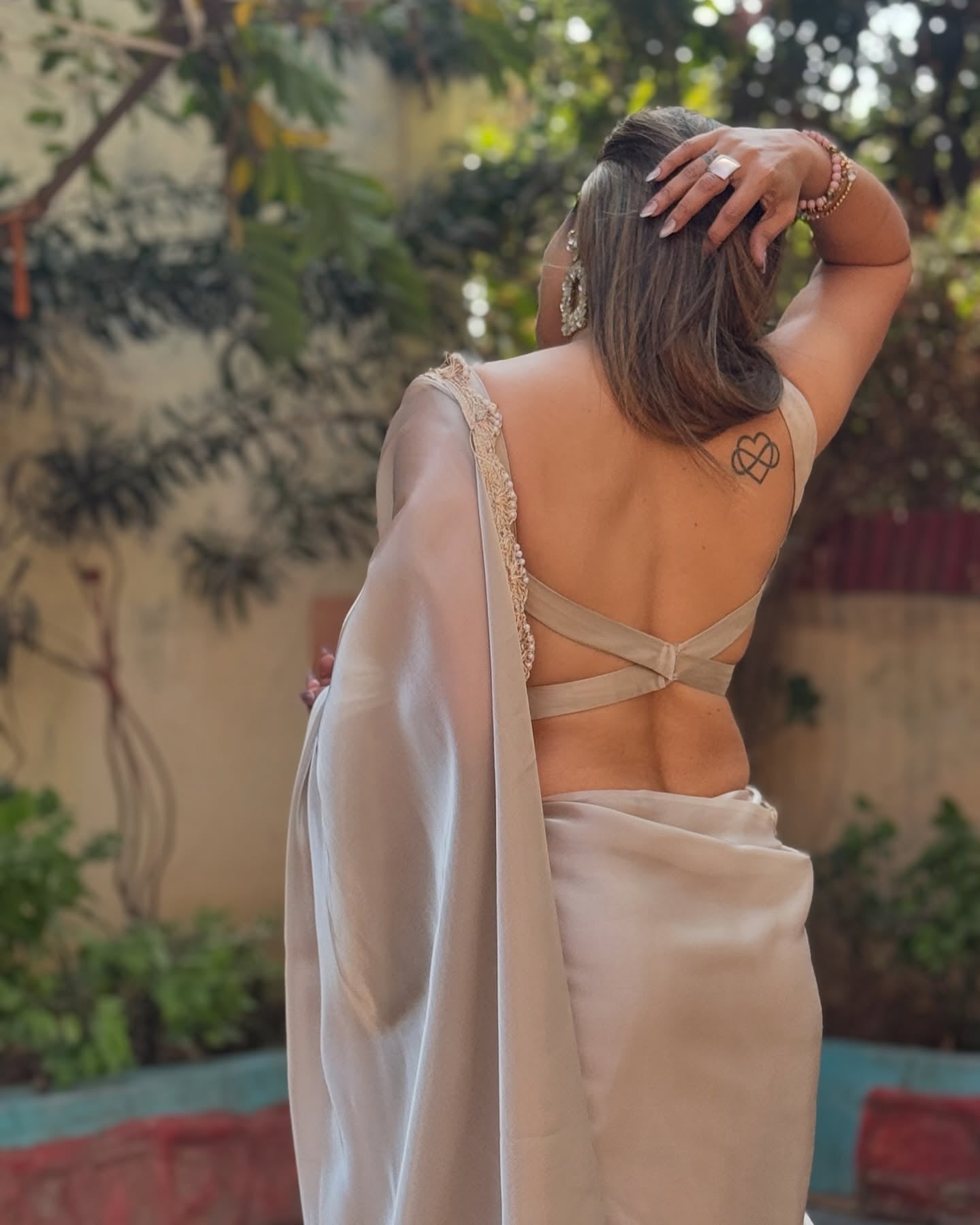 Glamorous Beige Partywear Saree For Women | wedding saree for women