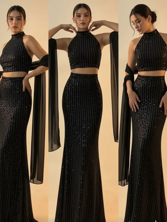 Glamorous Black Party Wear Fish Cut Lehenga For Women