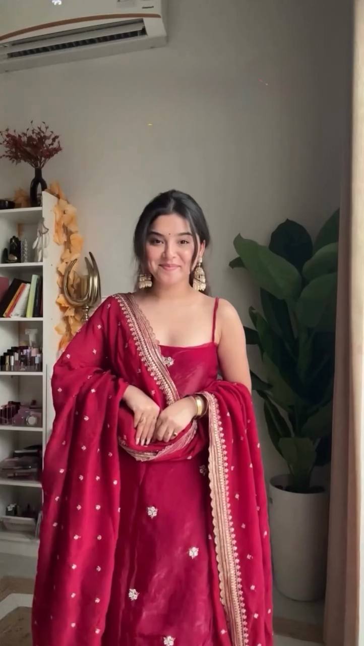 Function Wear Wine Kurta Palazzo Set for Wedding | Party Wear Ethnic Outfit