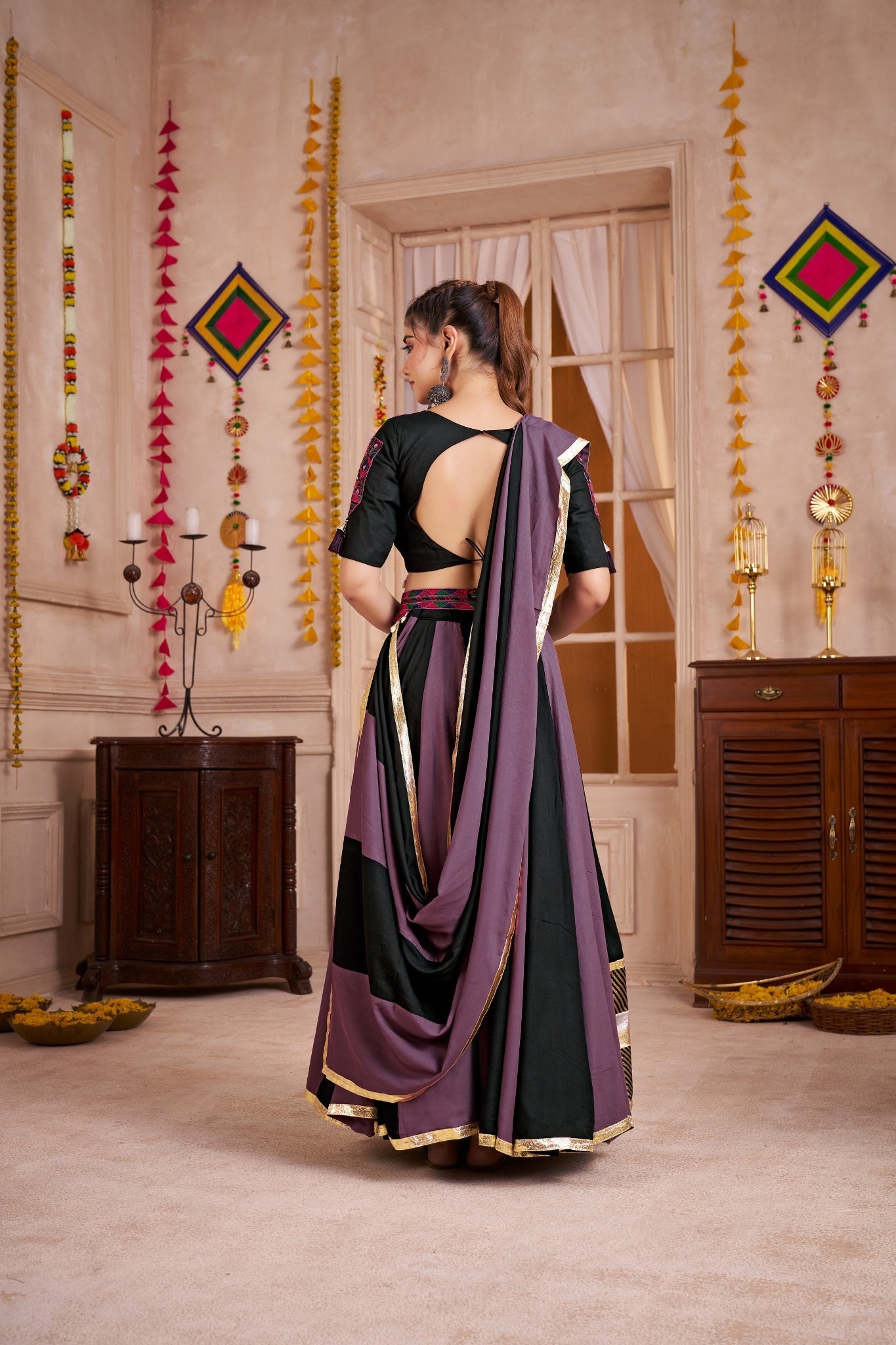 Multi Color Stunning Navratri Lehenga Choli Set - ETHNICDEAL