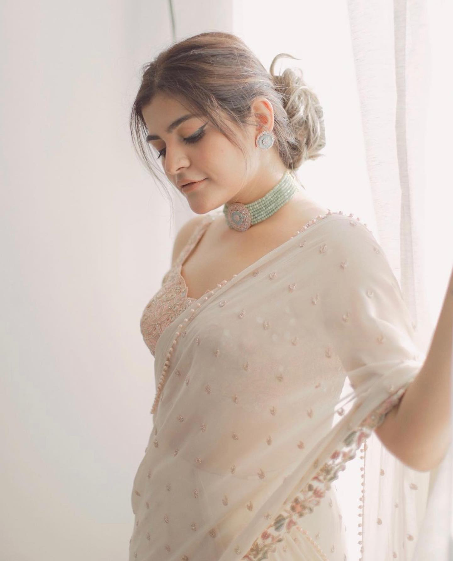 Party Wear Real Mirror Work Ready To Wear Saree For Wedding