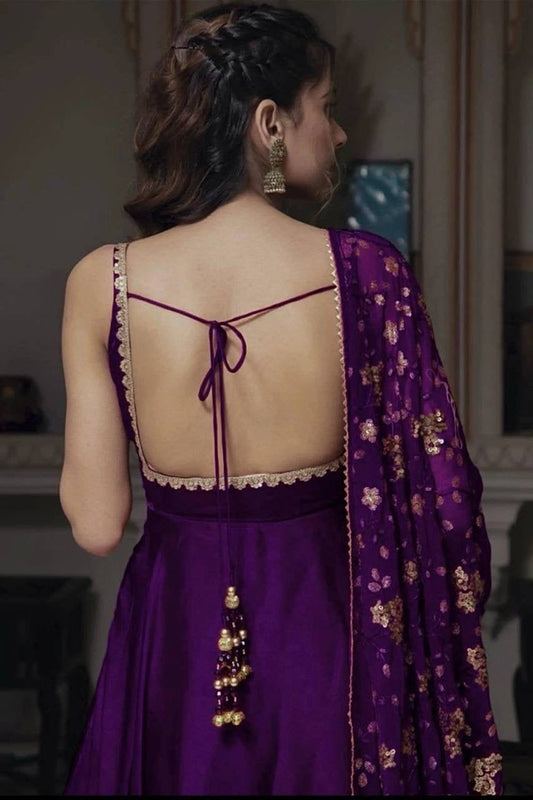 Purple Anarakli Suit Set