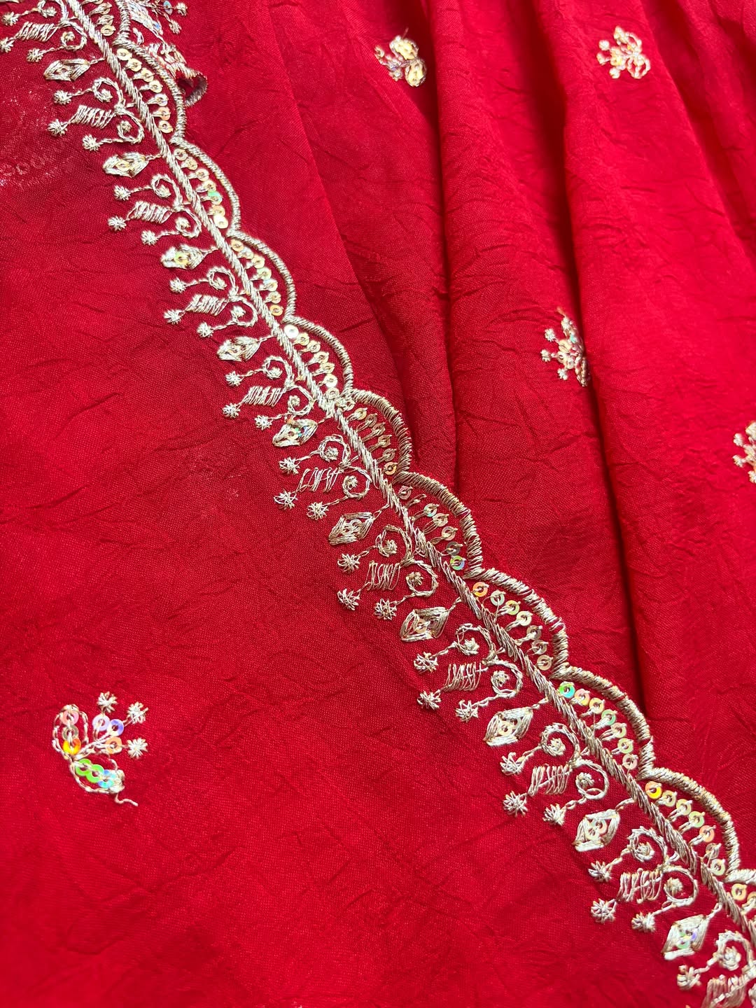 Alluring Red Chilli Slit Anarkali Premium Suit Set | Indian Party Wear Dress | Anarkali Suit For Women