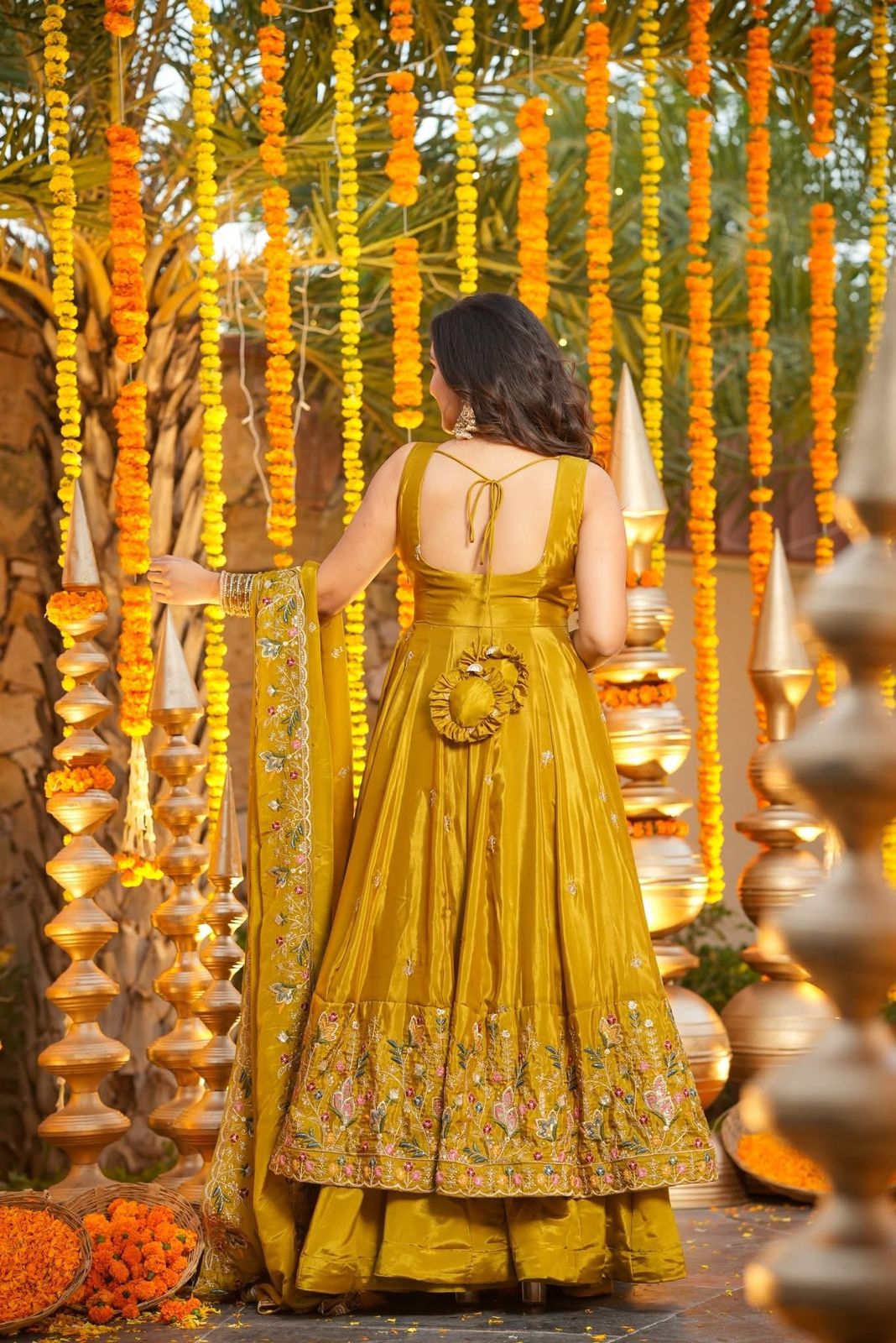 Haldi Special Millow Floral Anarkali Anarkali Suit Set | Haldi & Reception Wear Suit | Anarkali Suit For Women