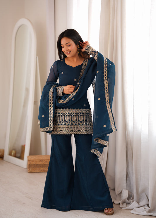 * ✨ Premium Crunchy Silk Kurta Set – Luxury Embroidery, Sequence & Zari Collection ✨
Elevate Your Ethnic Wardrobe With This Stunning Crunchy Silk Kurta Set, Beautifully Embellished With Intricate Embroidery, Shimmering Sequins, And Elegant Zari Work. Featuring A Stylish Back Fancy Dori Pattern, Matching Bell-Bottom Pants, And A Luxurious Embroidered Dupatta With A Designer Lace Border, This Ensemble Is The Perfect Blend Of Sophistication And Comfort For Every Festive Occasion.