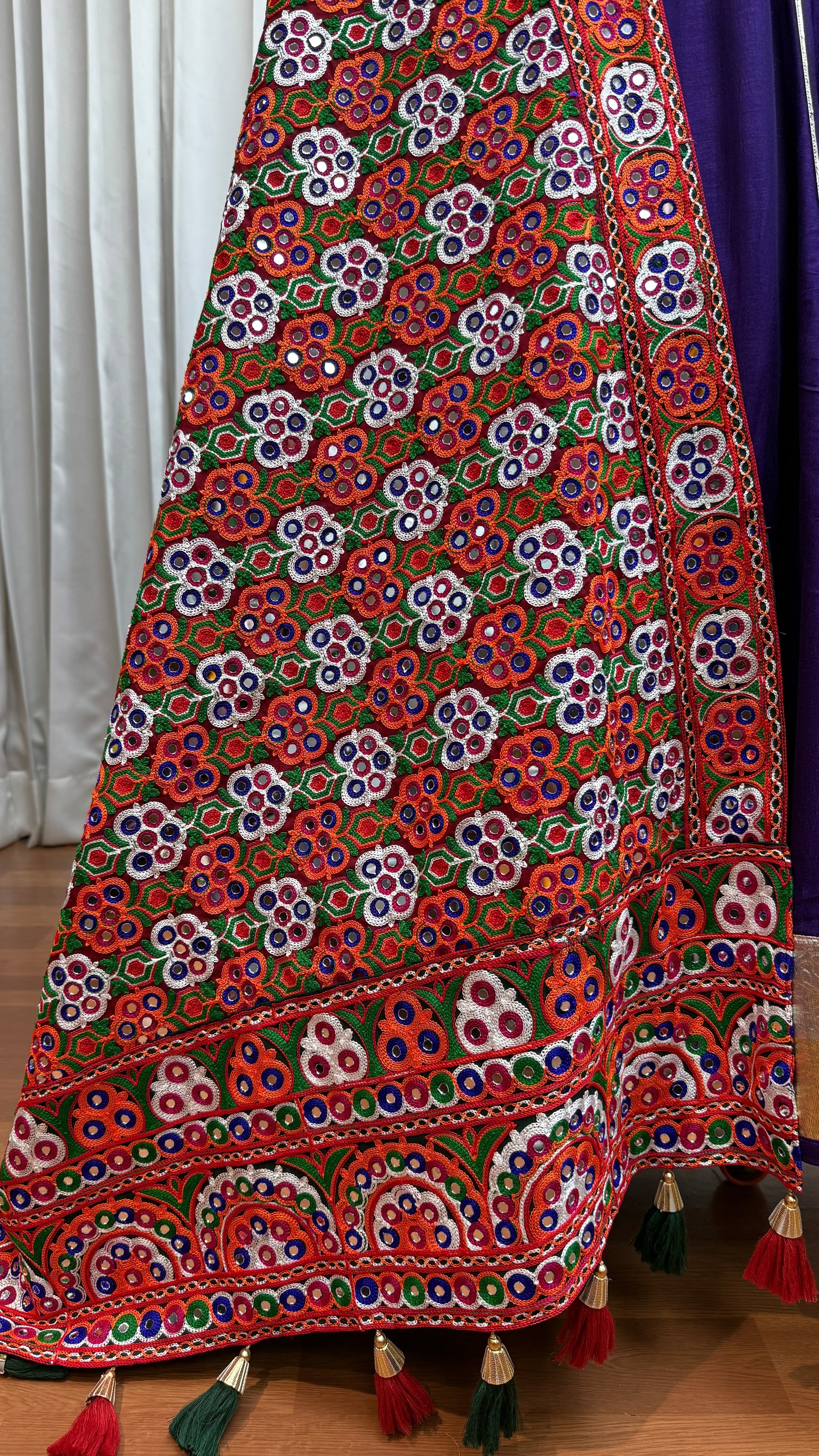 Purple Silk Tread Embroidered Designer Navratri Chaniya Choli Set - ETHNICDEAL