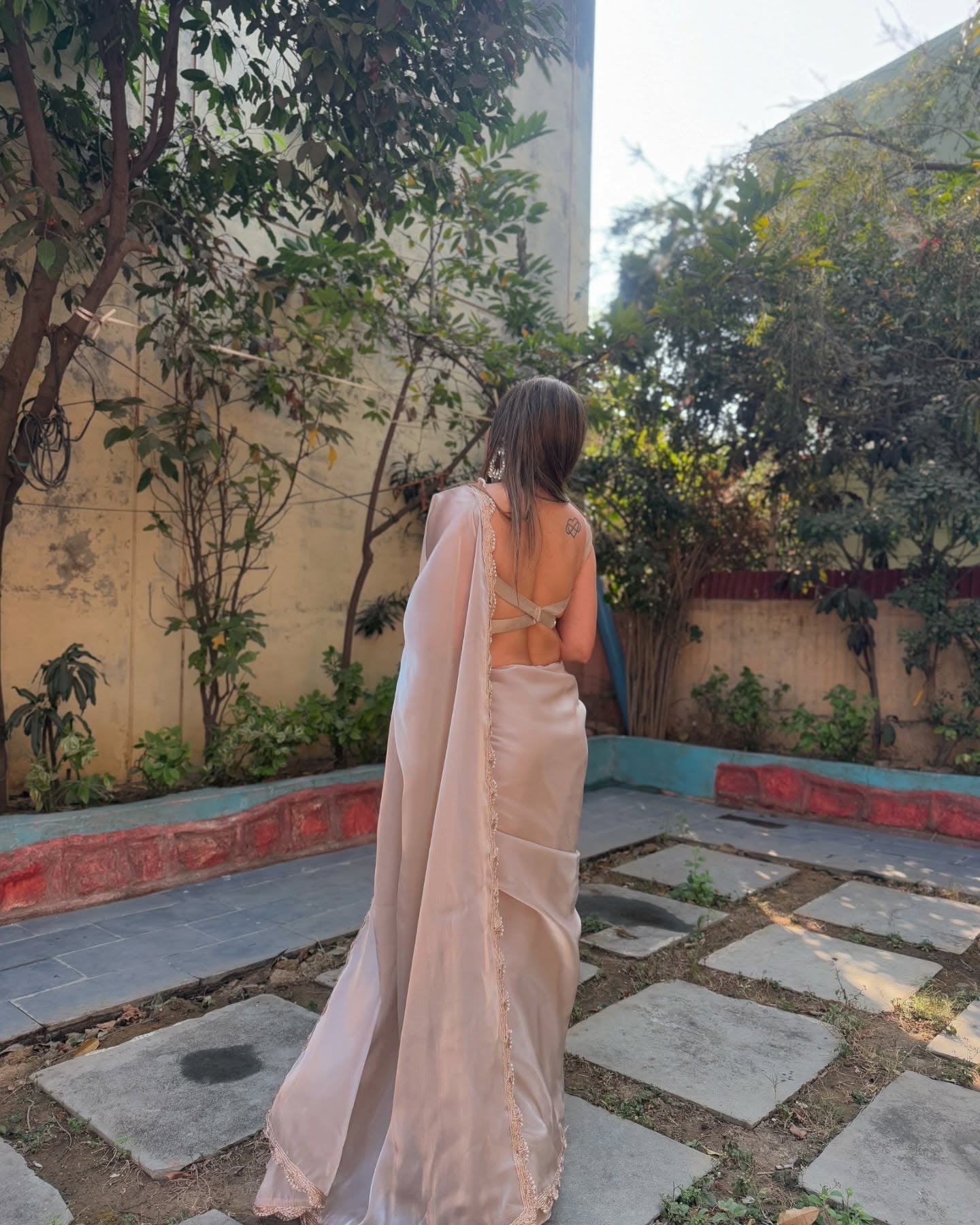 Glamorous Beige Partywear Saree For Women | wedding saree for women