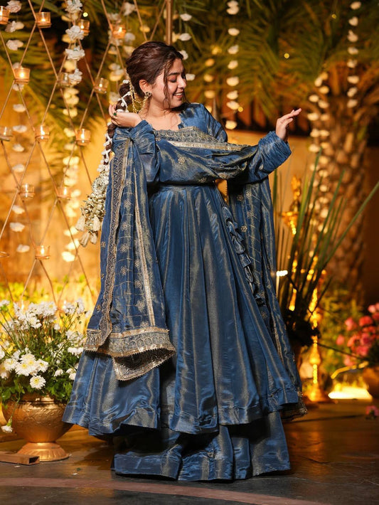 Function Wear Midnight Blue Flared Sharara Suit for Women | sharara suit for wedding | Sharara Set For Women