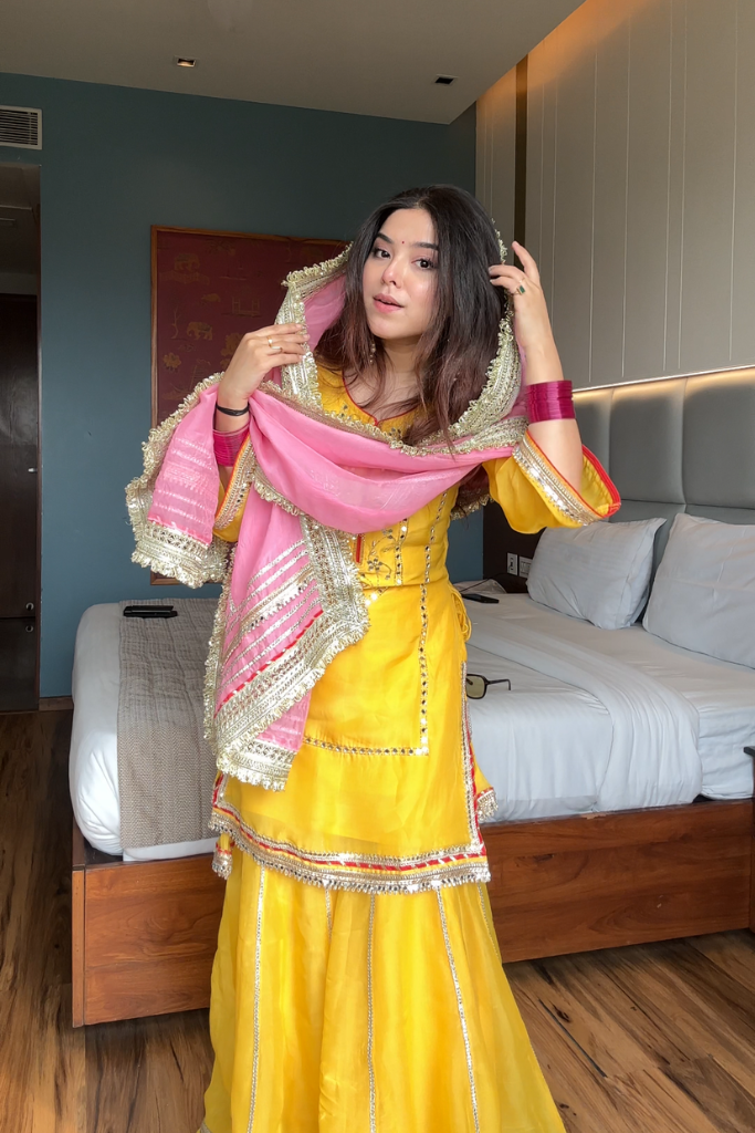 Naumya Neon Yellow Sharara Suit Set For Festive And Haldi Wear | Sharara Set For Women