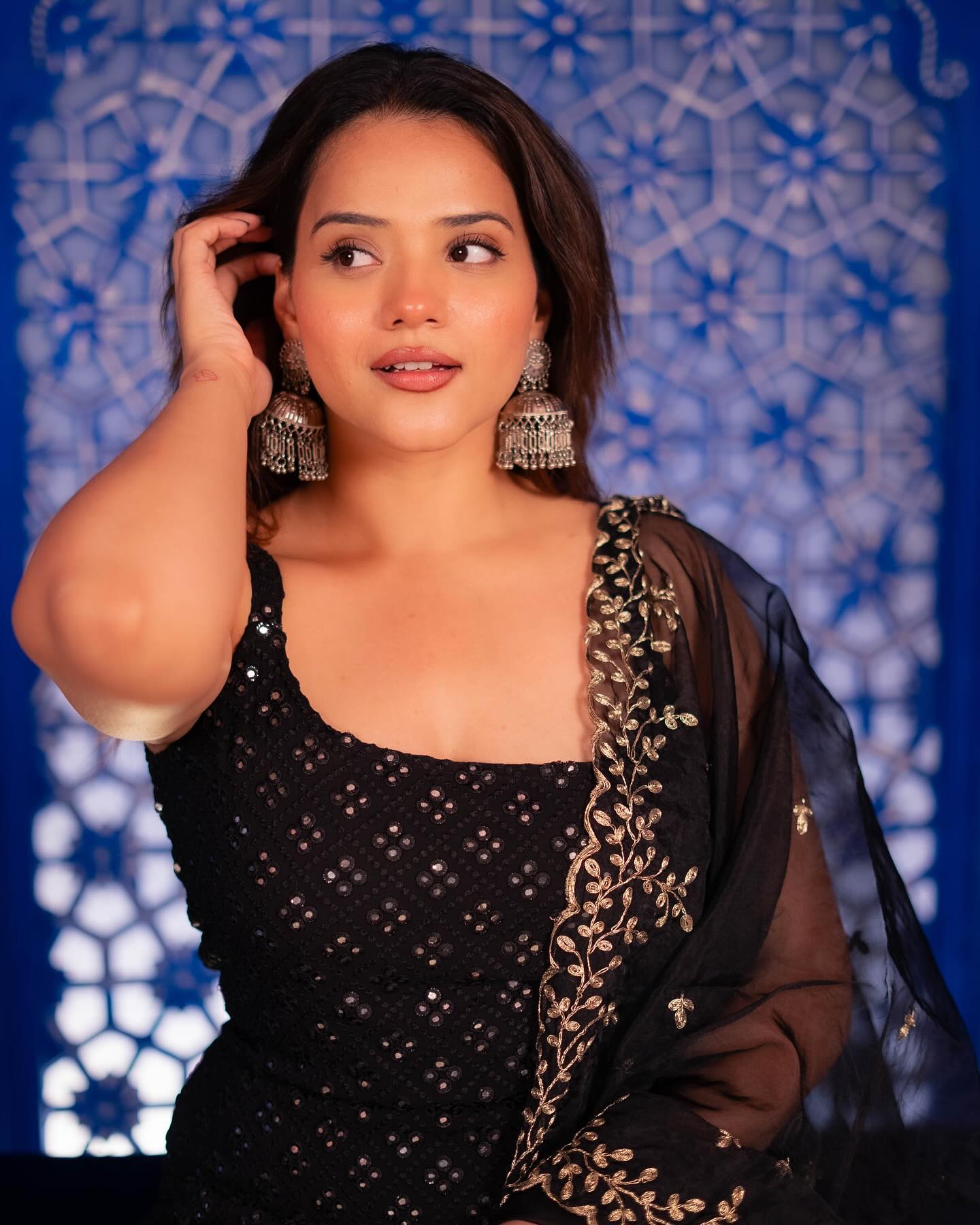Black Georgette Kurti Sharara Set with Embroidered Dupatta | Party & Festive Wear