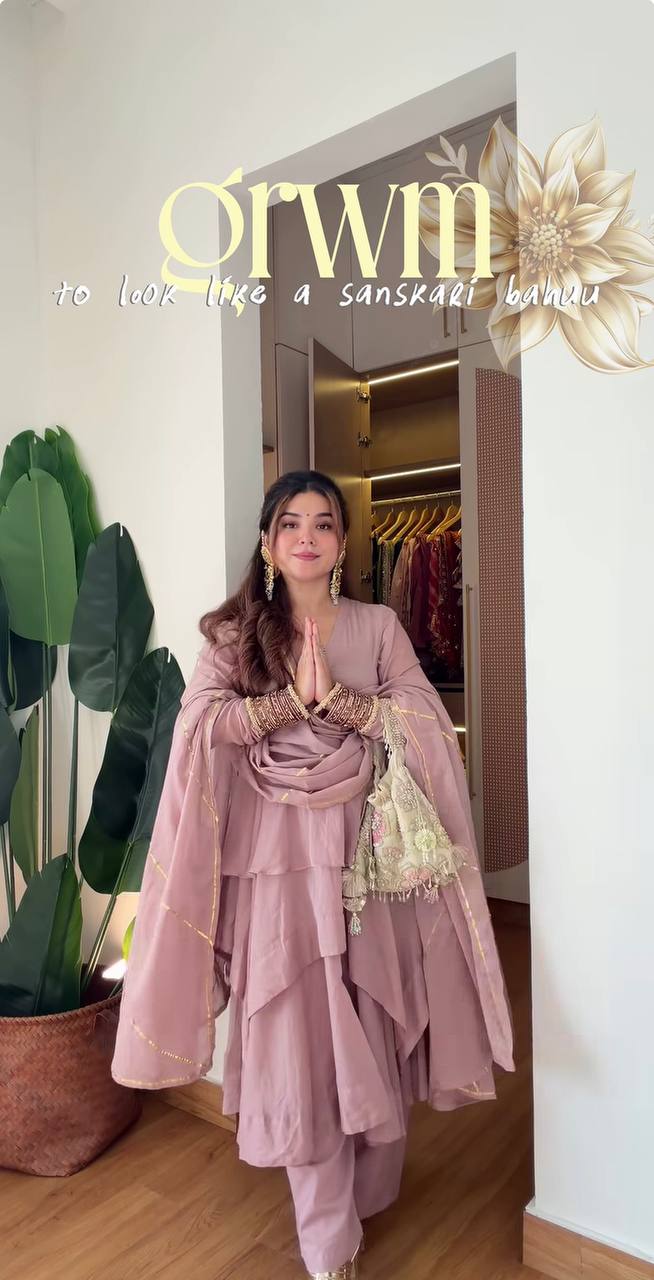 Designer Peach Color Chanderi Full-Flair Sharara Palazzo Set