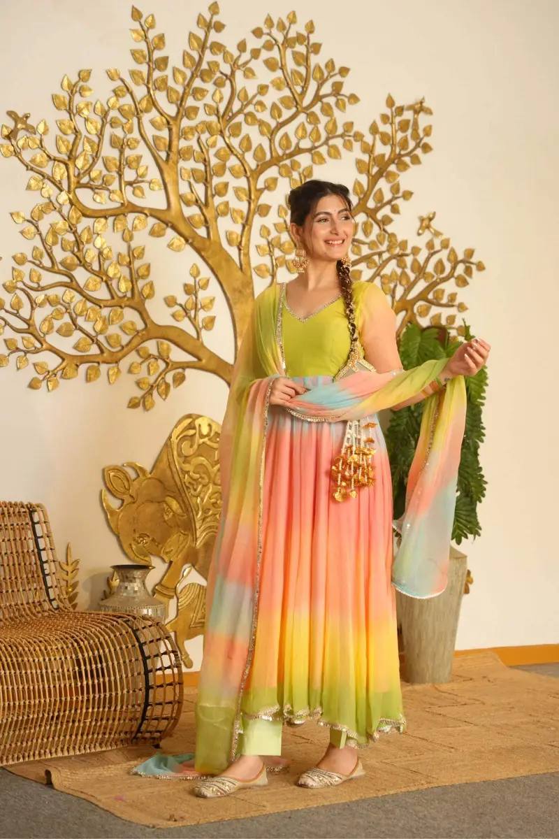 Designer Digital Printed Faux Georgette Anarkali Suit