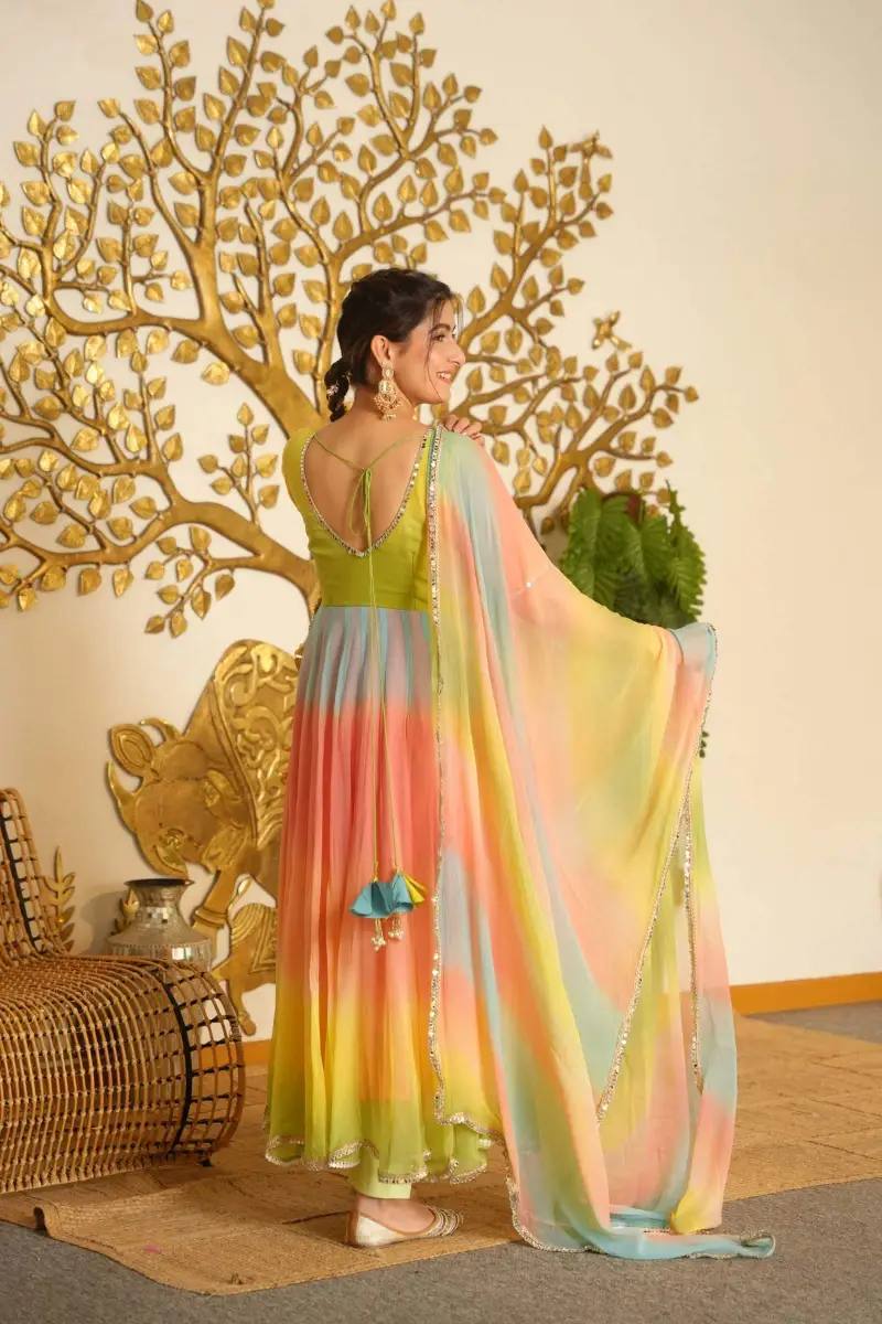 Designer Digital Printed Faux Georgette Anarkali Suit