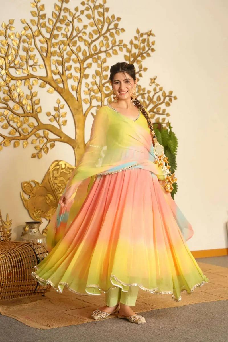 Designer Digital Printed Faux Georgette Anarkali Suit