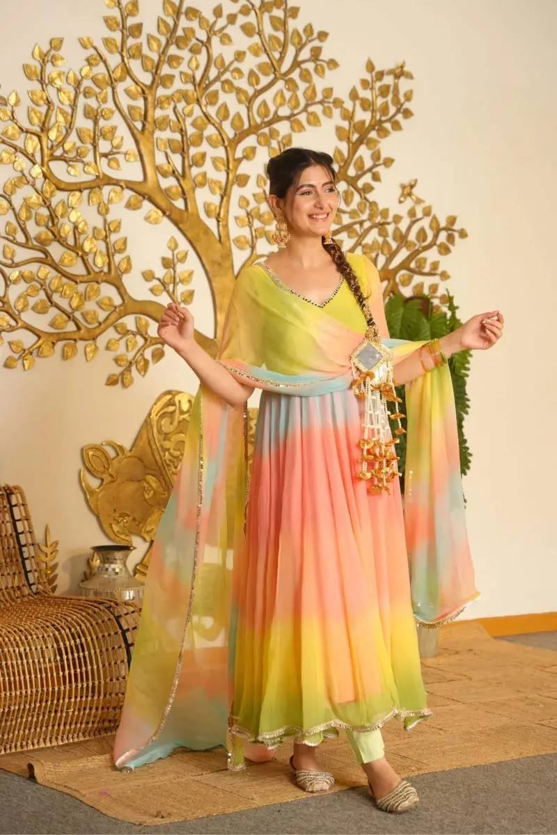 Designer Digital Printed Faux Georgette Anarkali Suit