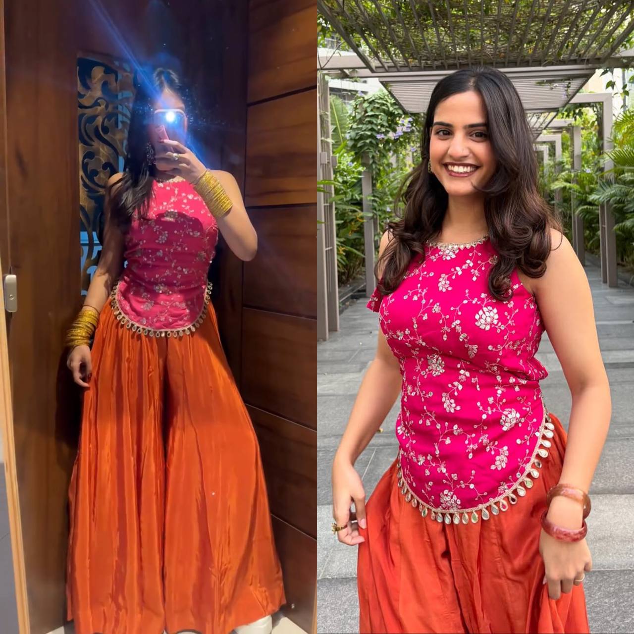 Capturing Joy in Vibrant Orange Attire | Sharara Set For Women