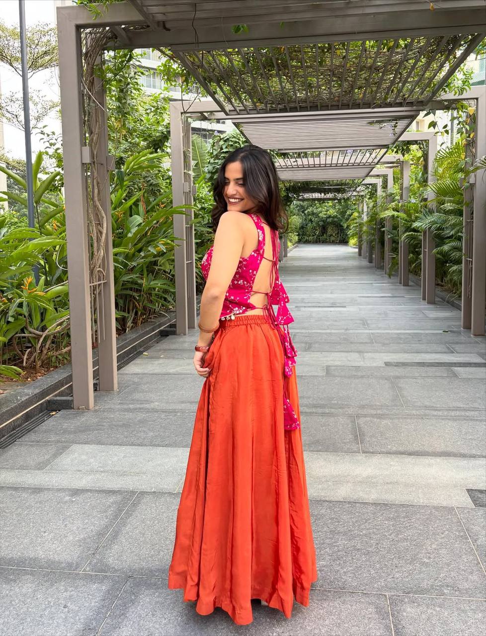 Capturing Joy in Vibrant Orange Attire | Sharara Set For Women