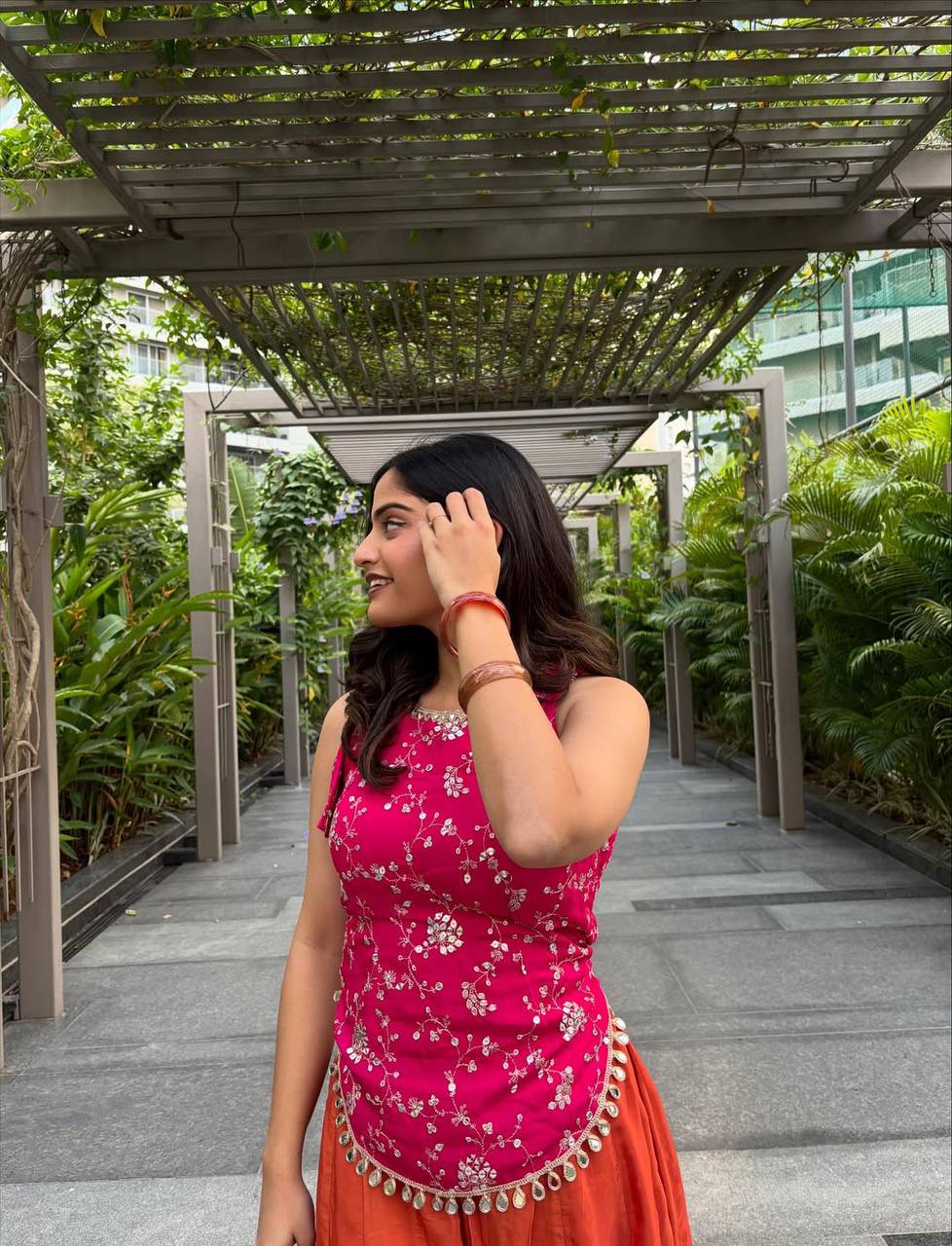Capturing Joy in Vibrant Orange Attire | Sharara Set For Women