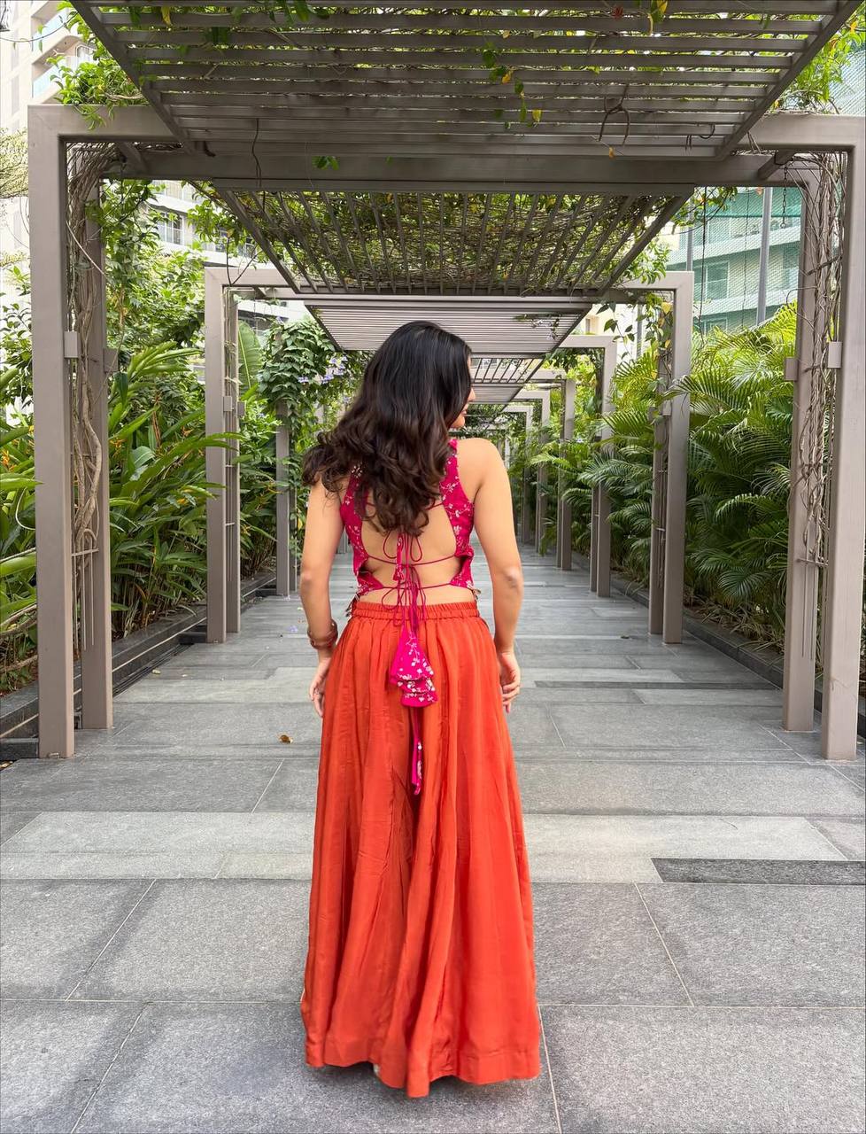 Capturing Joy in Vibrant Orange Attire | Sharara Set For Women