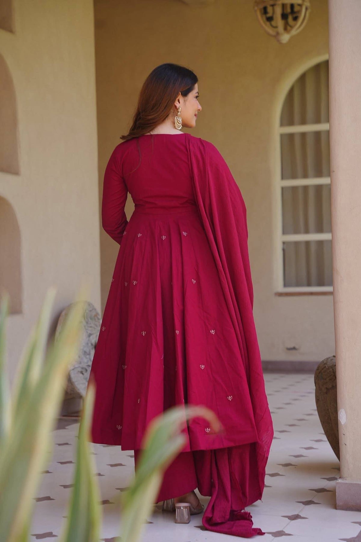 Party Wear Heavy Embroidery Work Silk Anarkali Suit