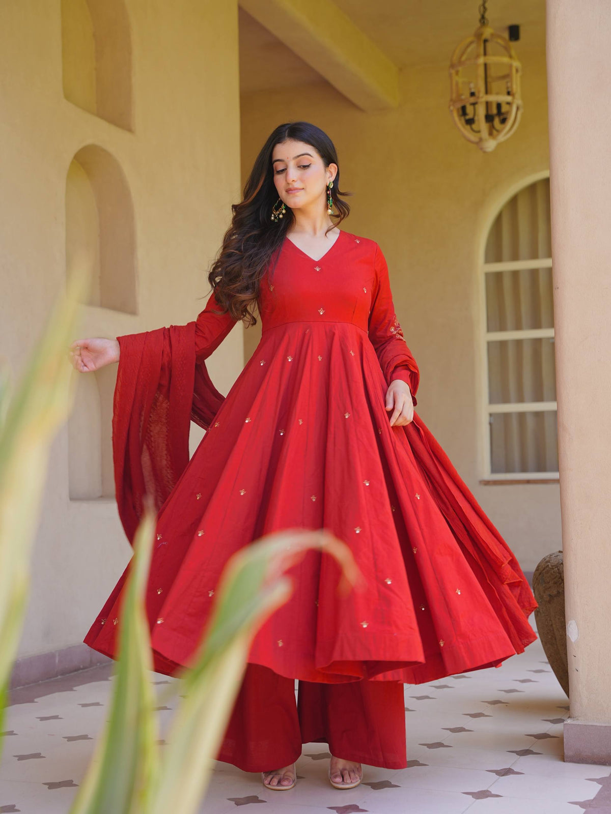 Party Wear Heavy Embroidery Work Silk Anarkali Suit