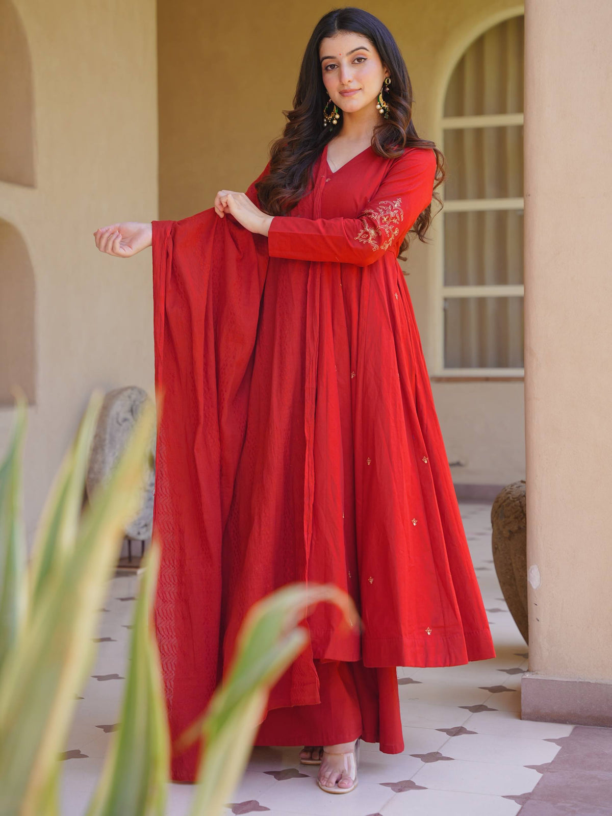 Party Wear Heavy Embroidery Work Silk Anarkali Suit