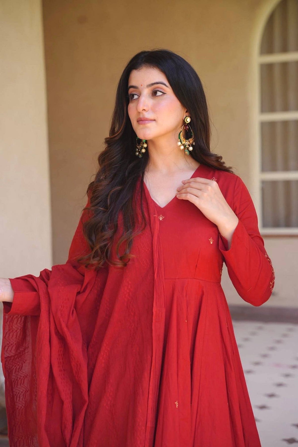 Party Wear Heavy Embroidery Work Silk Anarkali Suit