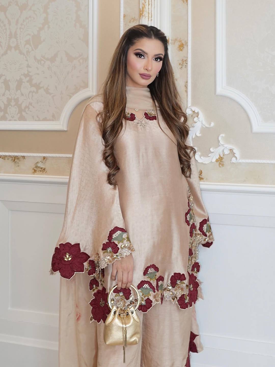 Elegant Blossom Silk Ensemble for Every Occasion | Sharara Set For Women