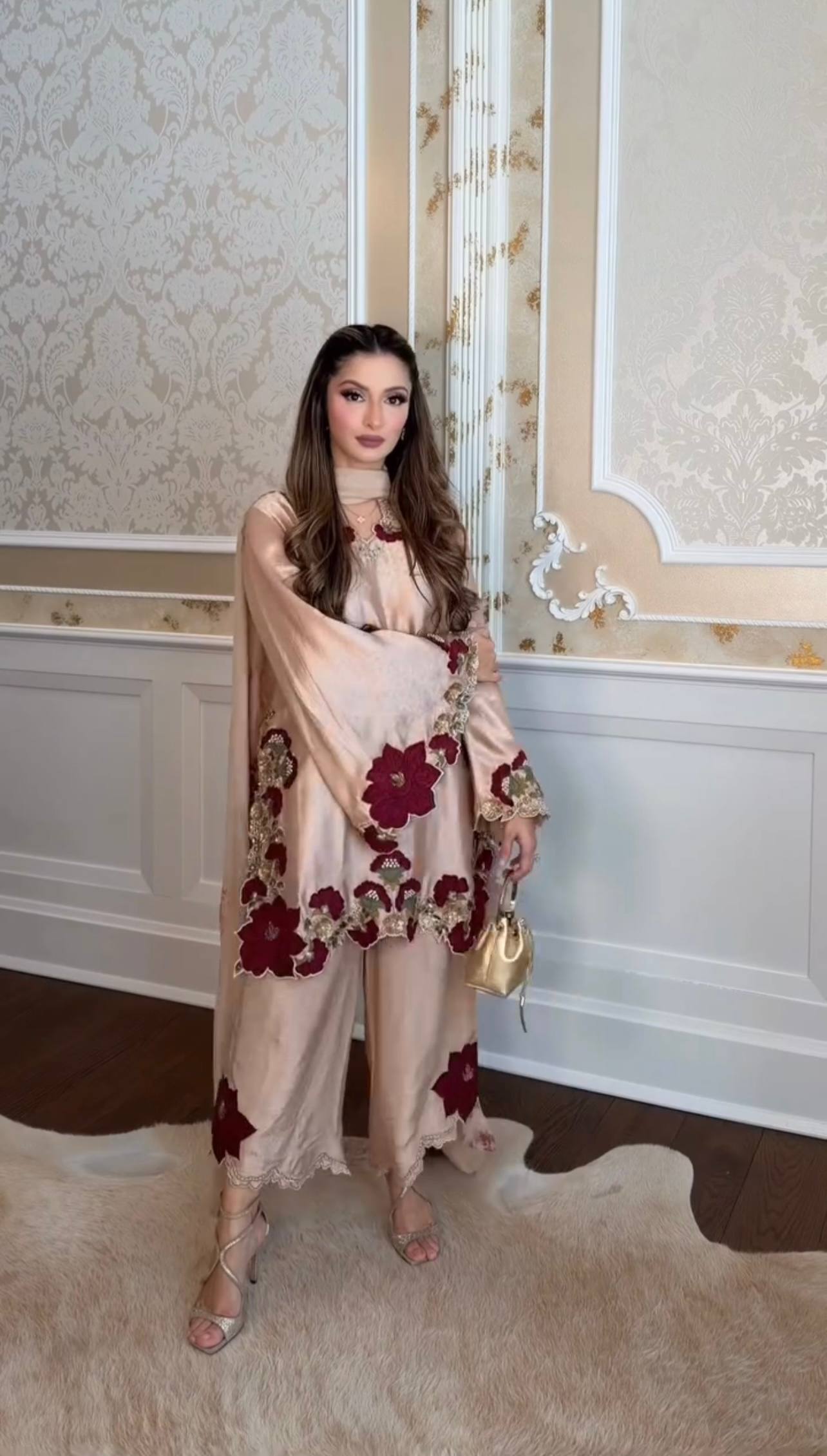 Elegant Blossom Silk Ensemble for Every Occasion | Sharara Set For Women