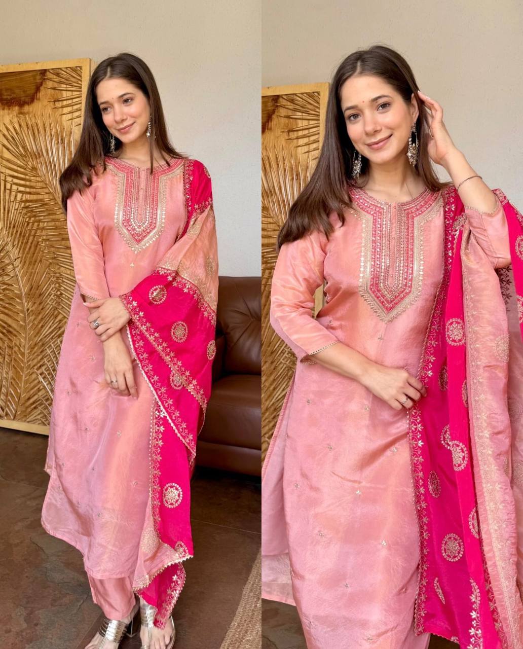 Radiant Pink Attire for Festive Moments | Sharara Set For Women