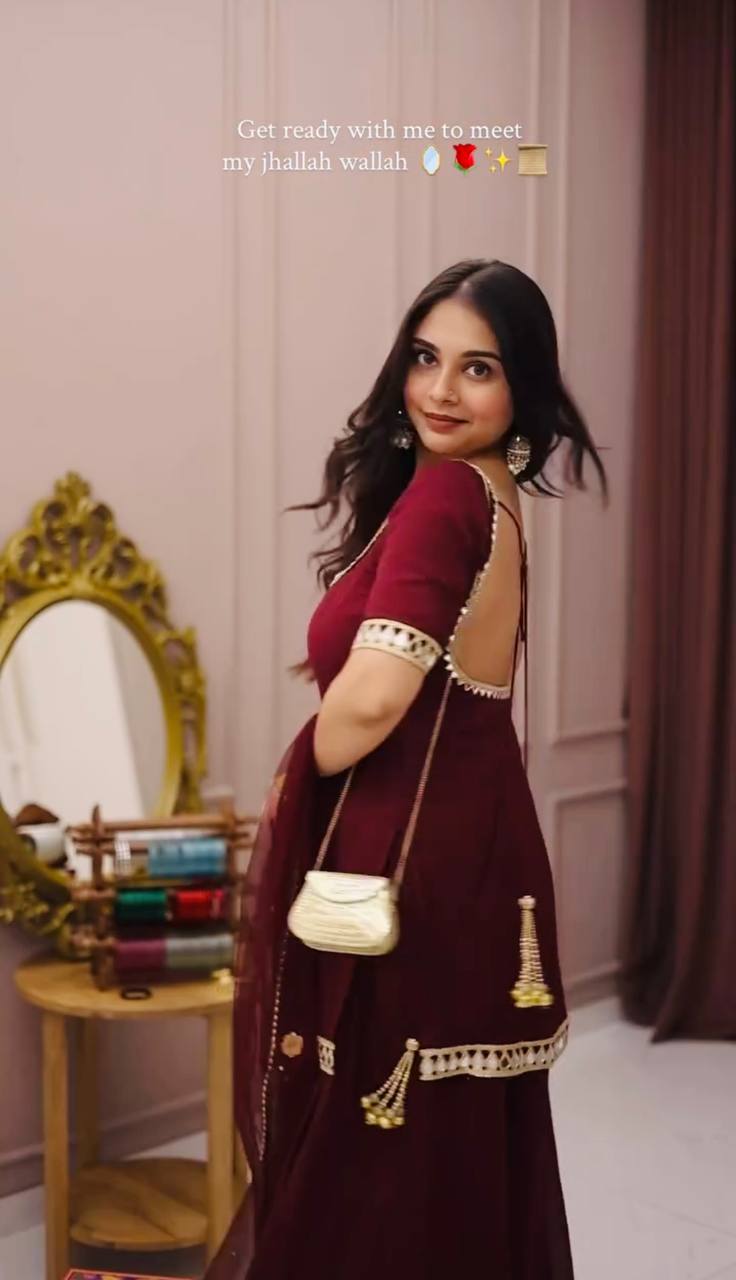 Maroon Party Wear Sharara Set For Women