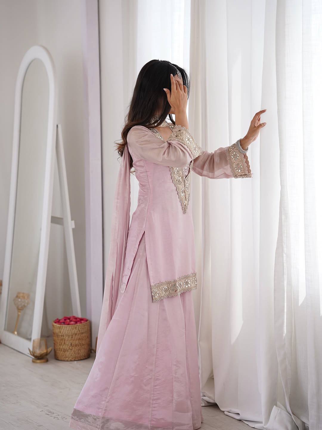 Festive Wear Pink Sharara Set For Women