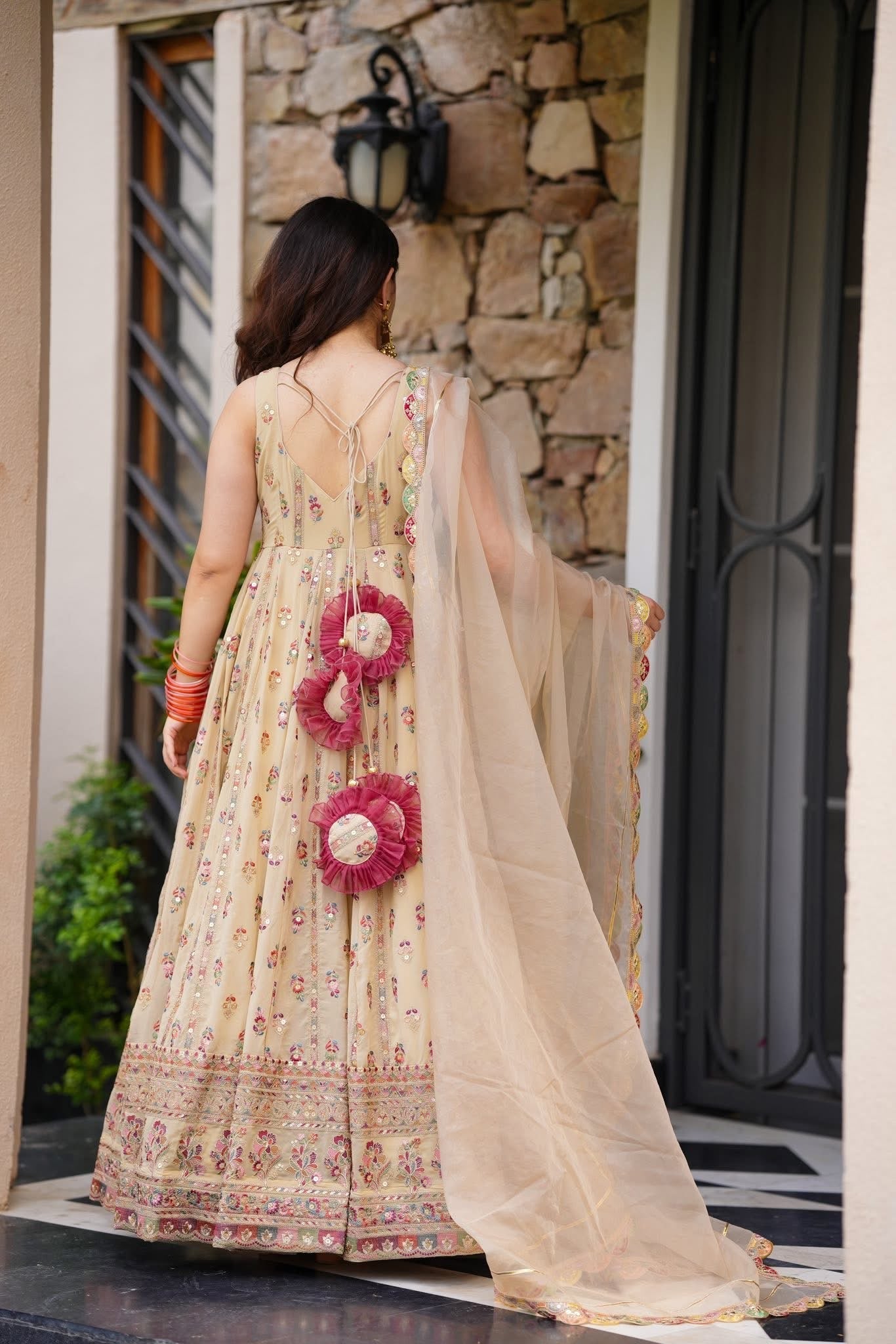 New Pastel Blossom Anarkali Set – Faux Georgette | S to XXL