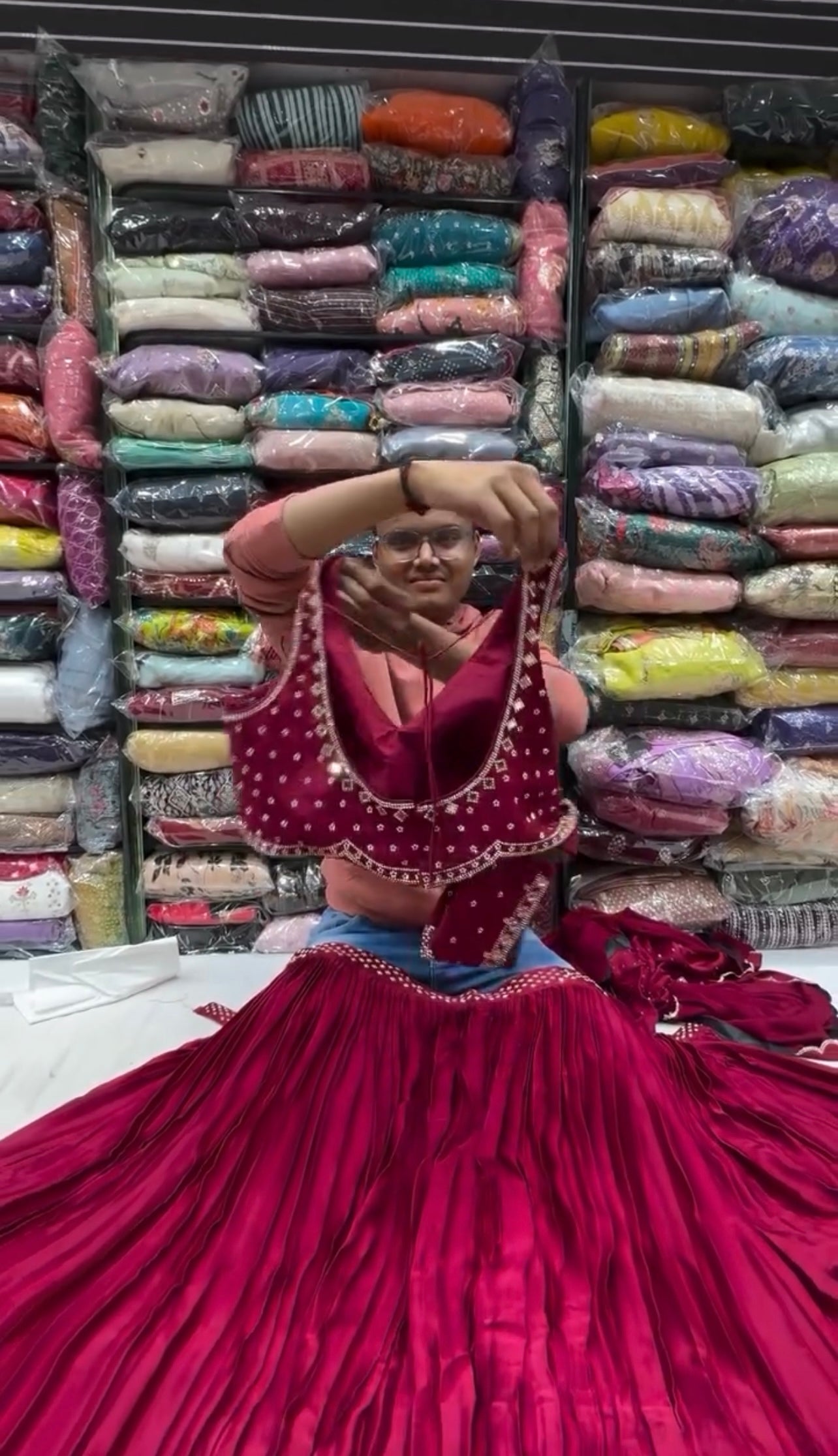 Gorgeous Satin Silk Lehenga Choli with Stone & Real Mirror Work