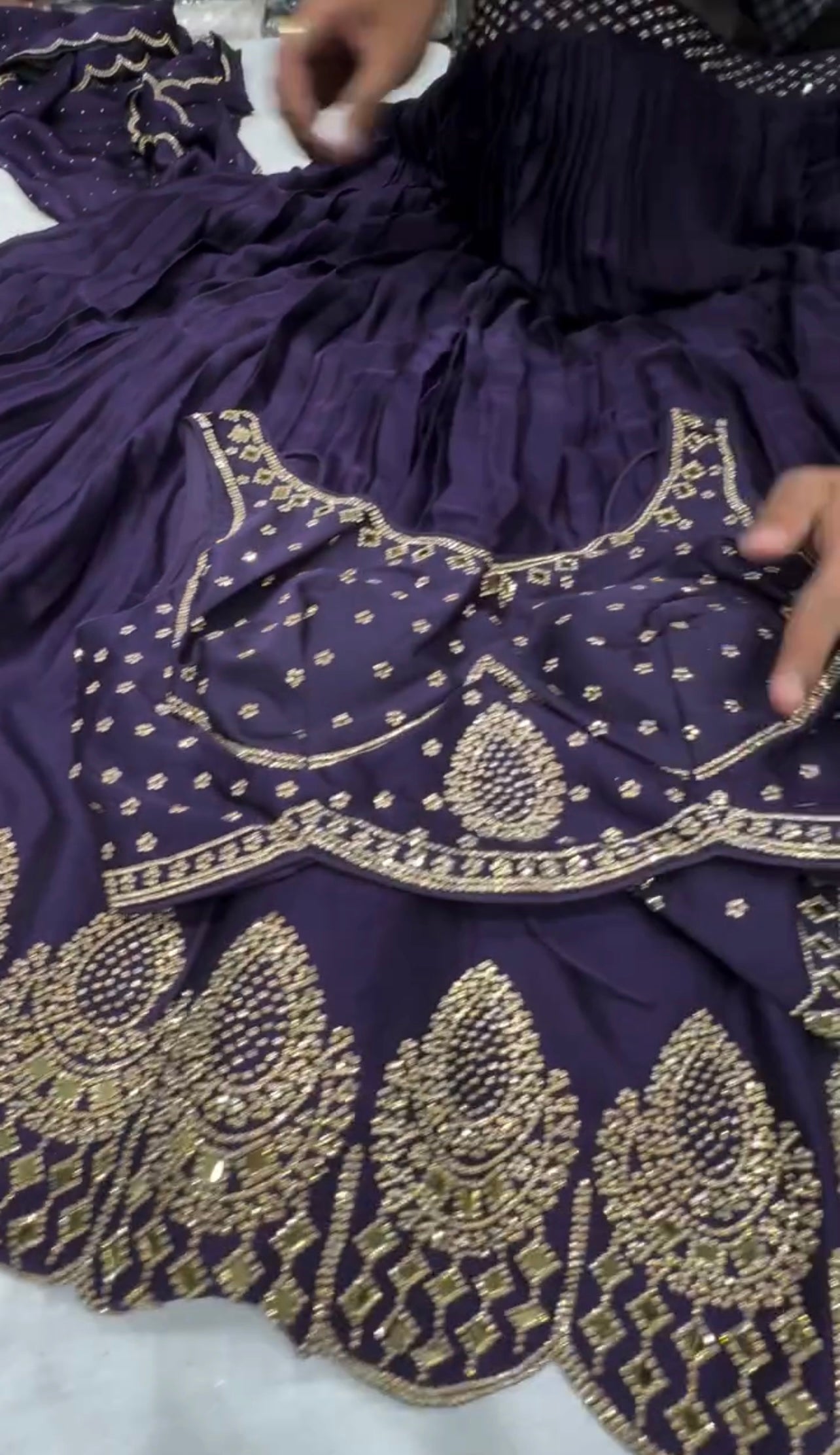 Gorgeous Satin Silk Lehenga Choli with Stone & Real Mirror Work