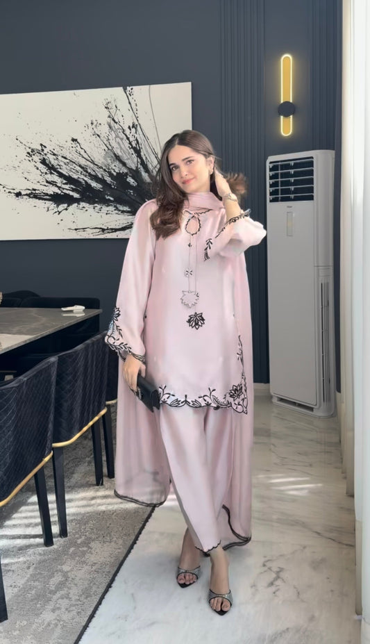 Elegant pastel pink ethnic outfit look | Sharara Set For Women