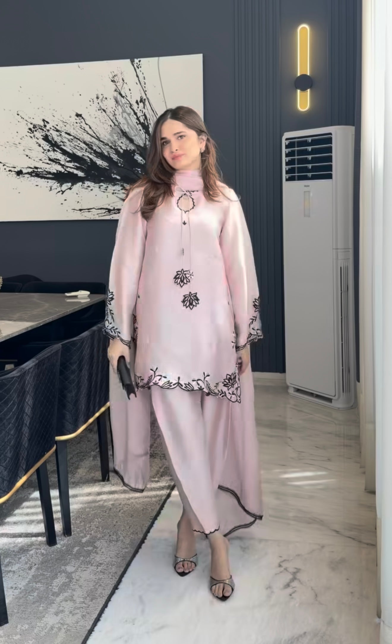 Elegant pastel pink ethnic outfit look | Sharara Set For Women