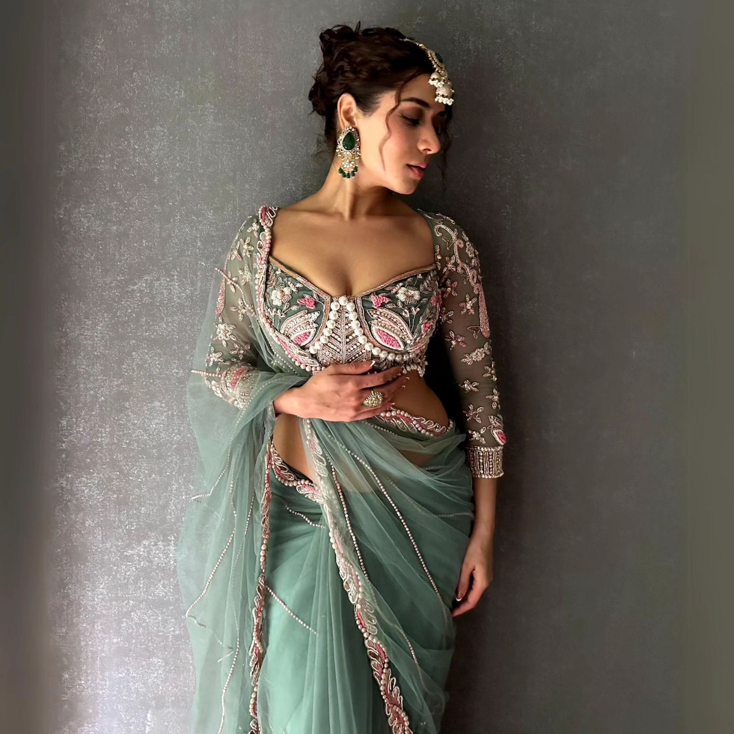 Function Wear Aqua Radiance Saree | Engagement & Party Wear