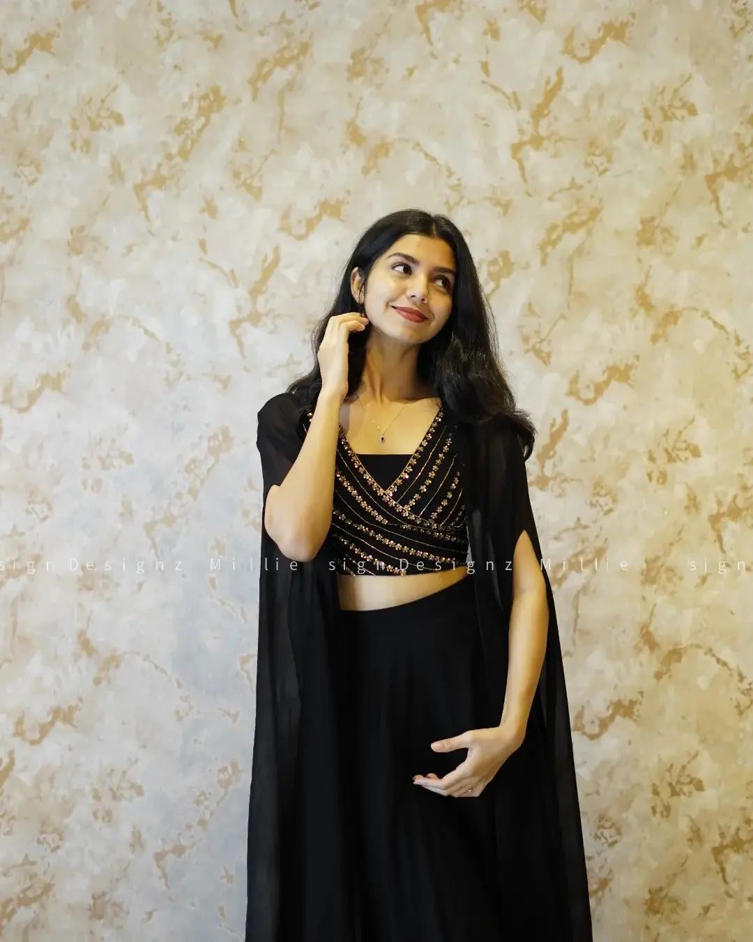Black Color Premium Georgette With Beautiful Wiring Work Lehenga Choli