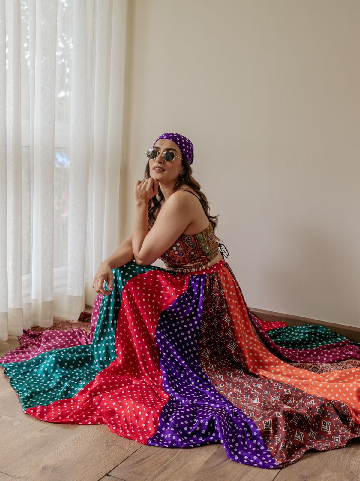 Premium Boutique Navratri Special Multicolored Faux Georgette Lehenga Choli - ETHNICDEAL