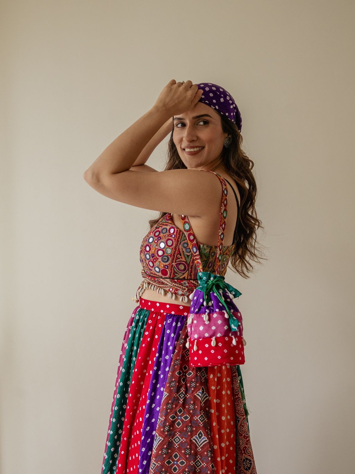 Premium Boutique Navratri Special Multicolored Faux Georgette Lehenga Choli - ETHNICDEAL