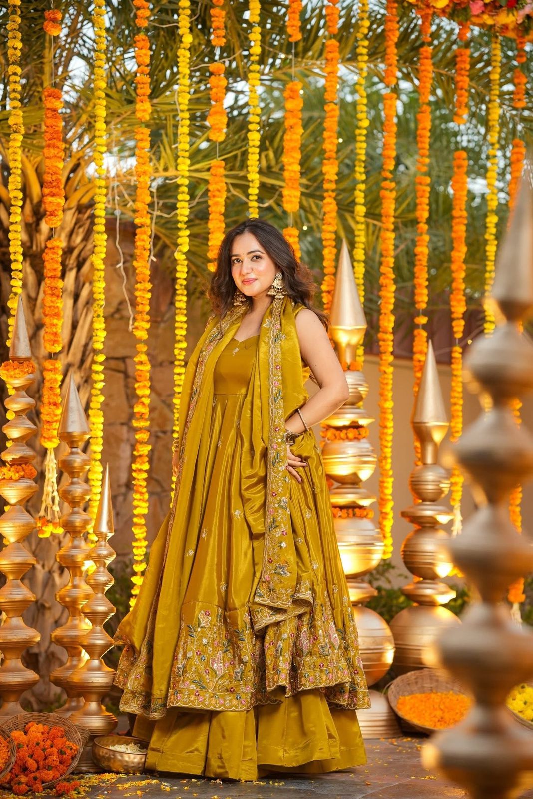 Haldi Special Millow Floral Anarkali Anarkali Suit Set | Haldi & Reception Wear Suit | Anarkali Suit For Women