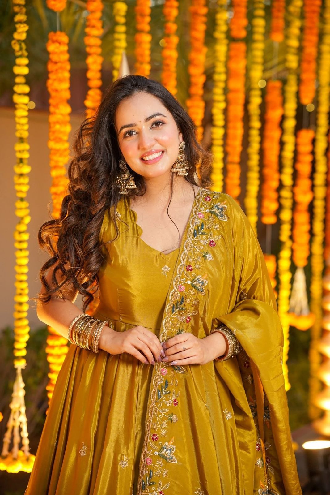 Haldi Special Millow Floral Anarkali Anarkali Suit Set | Haldi & Reception Wear Suit | Anarkali Suit For Women