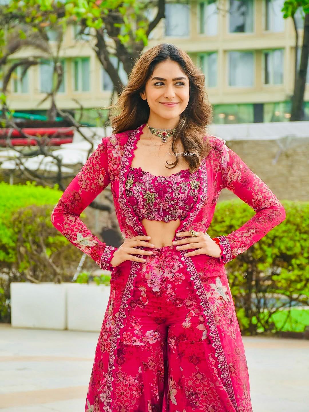 Mrunal Thakur Inspired Red Fringe Indo Western | Reception & Sangeet Wear