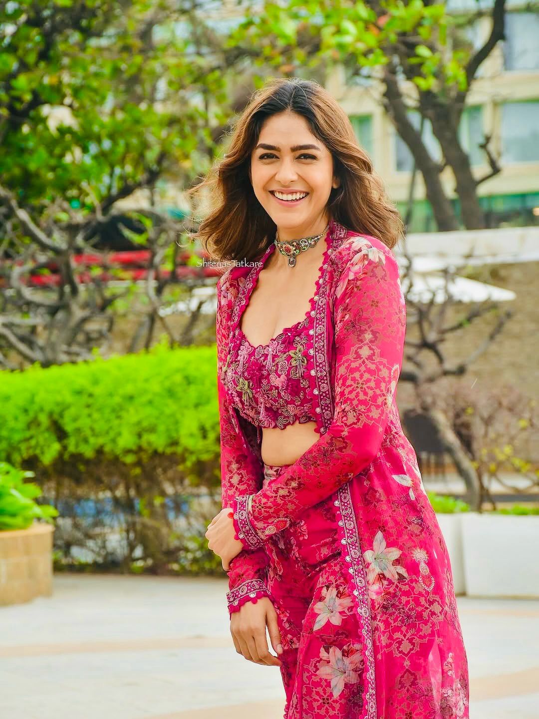 Mrunal Thakur Inspired Red Fringe Indo Western | Reception & Sangeet Wear