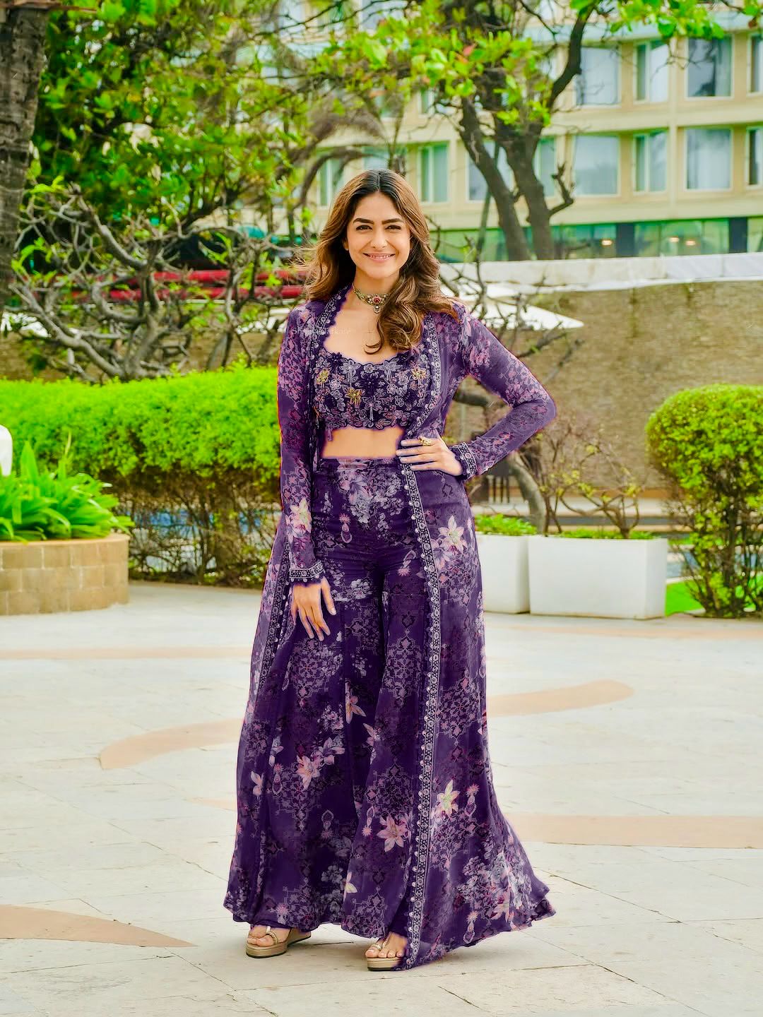 Mrunal Thakur Inspired Red Fringe Indo Western | Reception & Sangeet Wear