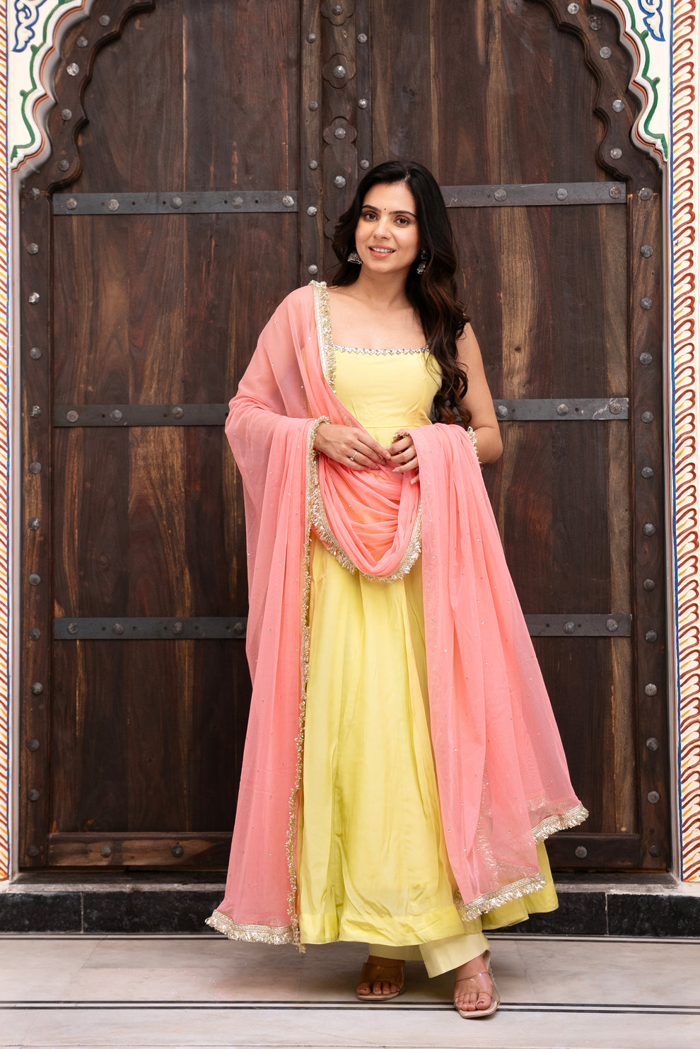 Festive Wear Yellow Anarkali Suit for Women