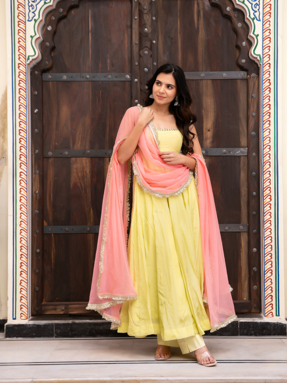 Festive Wear Yellow Anarkali Suit for Women