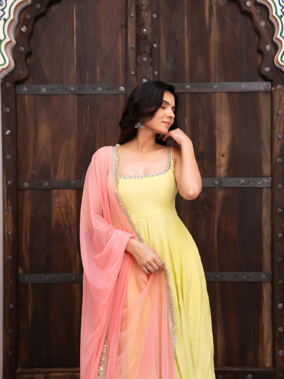 Festive Wear Yellow Anarkali Suit for Women