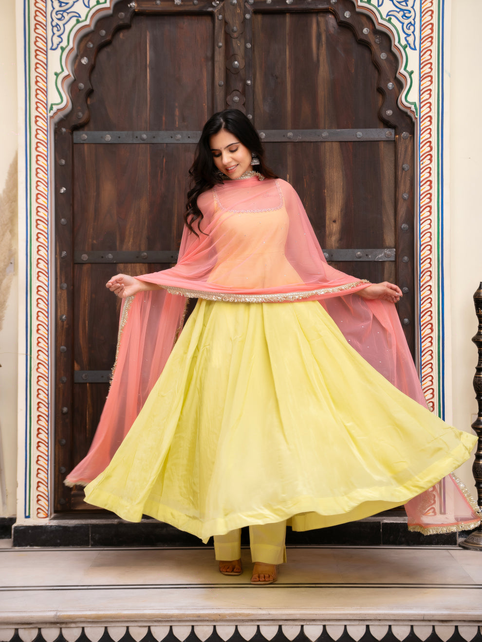 Festive Wear Yellow Anarkali Suit for Women